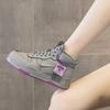 High-top Leather Women's Autumn and Winter New Versatile Velvet Platform Sneakers
