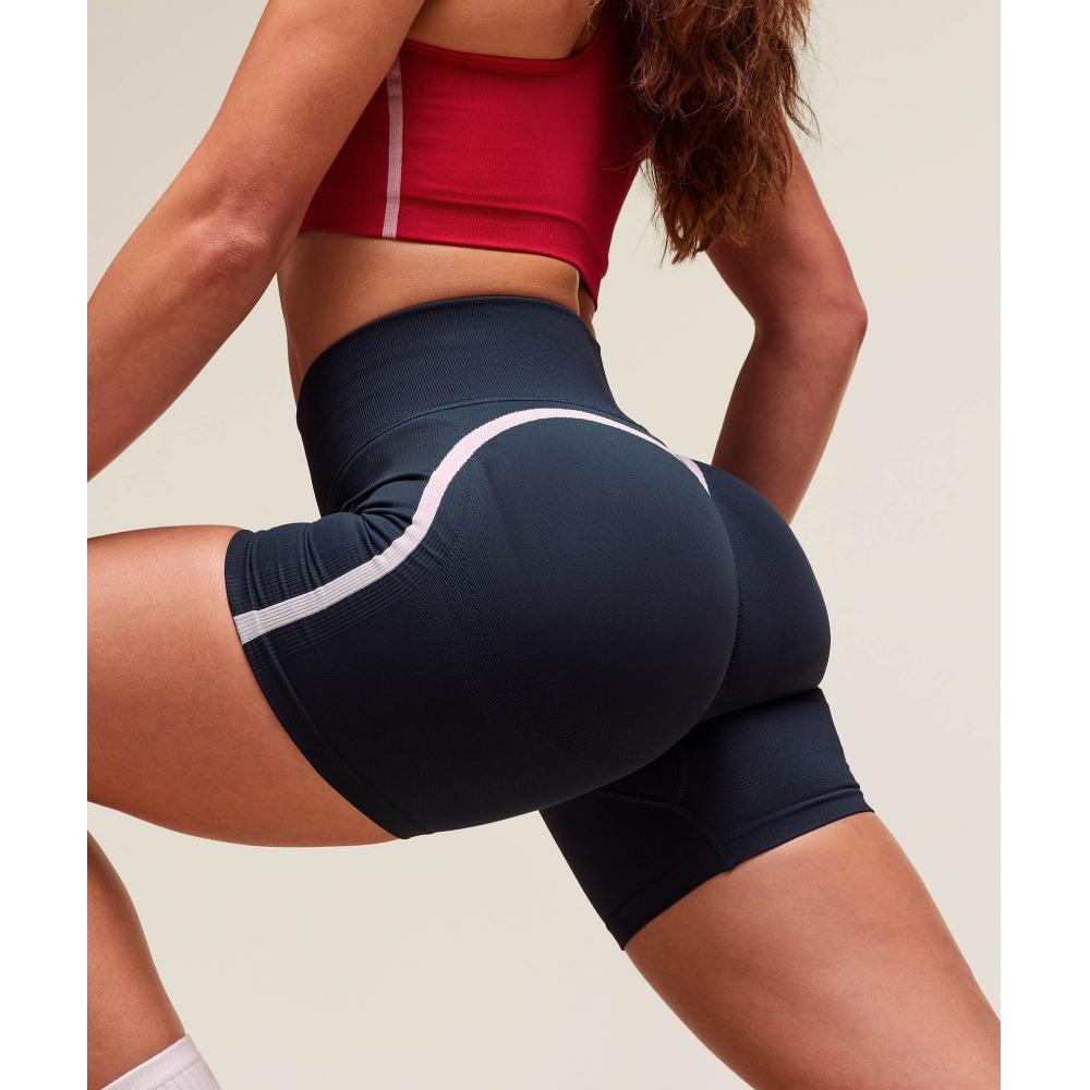 Gymshark Lift Varsity Seamless Short Heavy Blue B3c1t Uctn