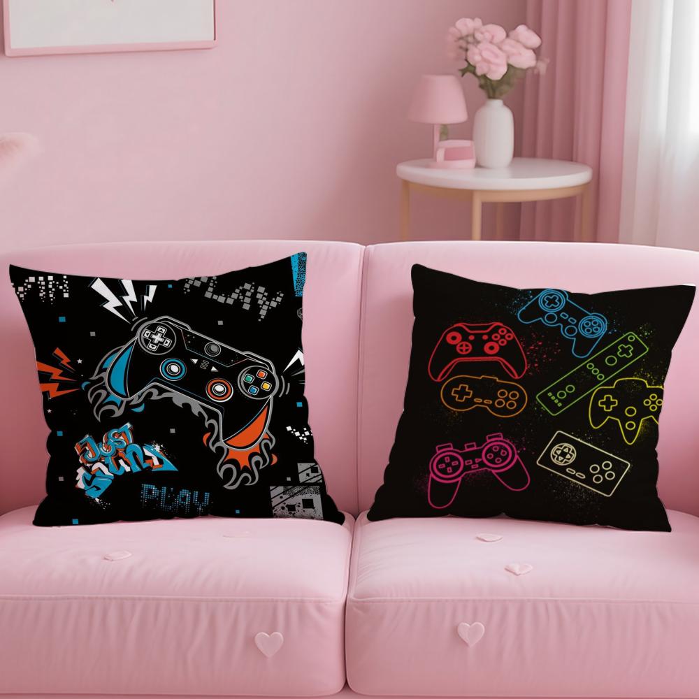 Colorful Graffiti Game Gamepad Cushion Cover Comfortable Reversible Pillow Cover Ideal for Car Sofa Bedroom & Beyond