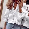 Wish spring and summer new long-sleeved ruffle shirt women's shirt