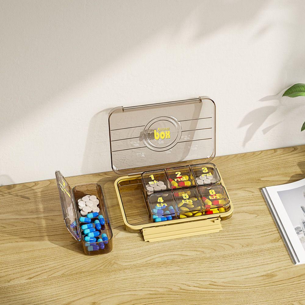 Large Compartment Weekly Pill Box 7/21/28 Grids Medicine Storage Box Easy Use Pills Container  Home