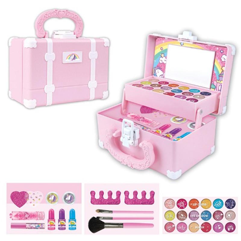 New Safe Non-toxic Children's Makeup Toy Box Princess Makeup Girl Toy Set Lipstick Eye Shadow Girl Toy House Toy Birthday Gift