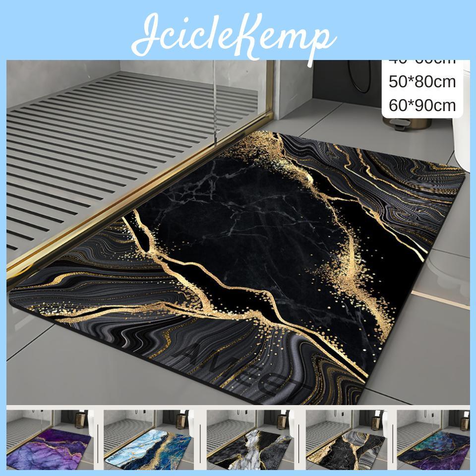 Mat Super Bath Absorbent Quick Dry Luxury Gold Black Marble Rubber Nonslip Bathroom Carpet Modern Home Decor Shower Floor Mat
