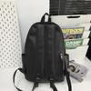 Men's Large Capacity PU Backpack Student Schoolbag Sports Computer Bag