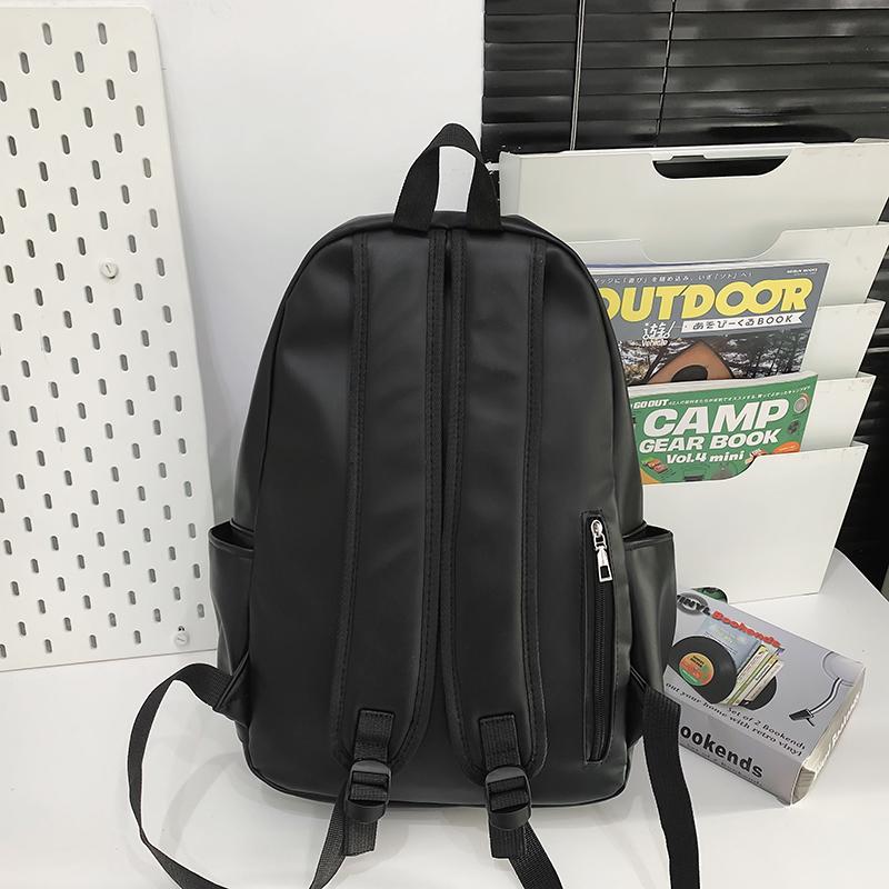 Men's Large Capacity PU Backpack Student Schoolbag Sports Computer Bag