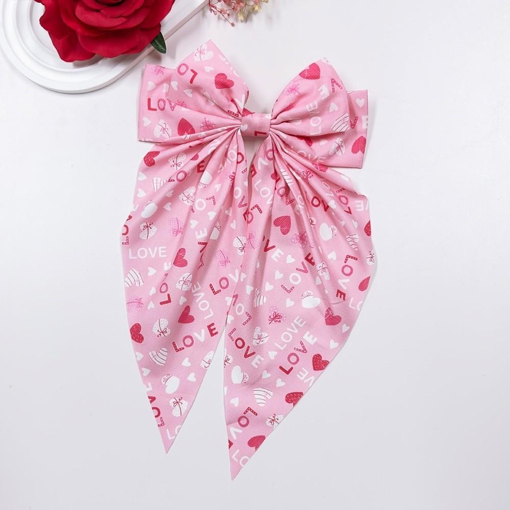 Fashion Sweet Hair Clips Big Bows Spring Clip Hairpins Half-Up Hairstyles Heart Shape Hair Barrettes Valentines Day Gift