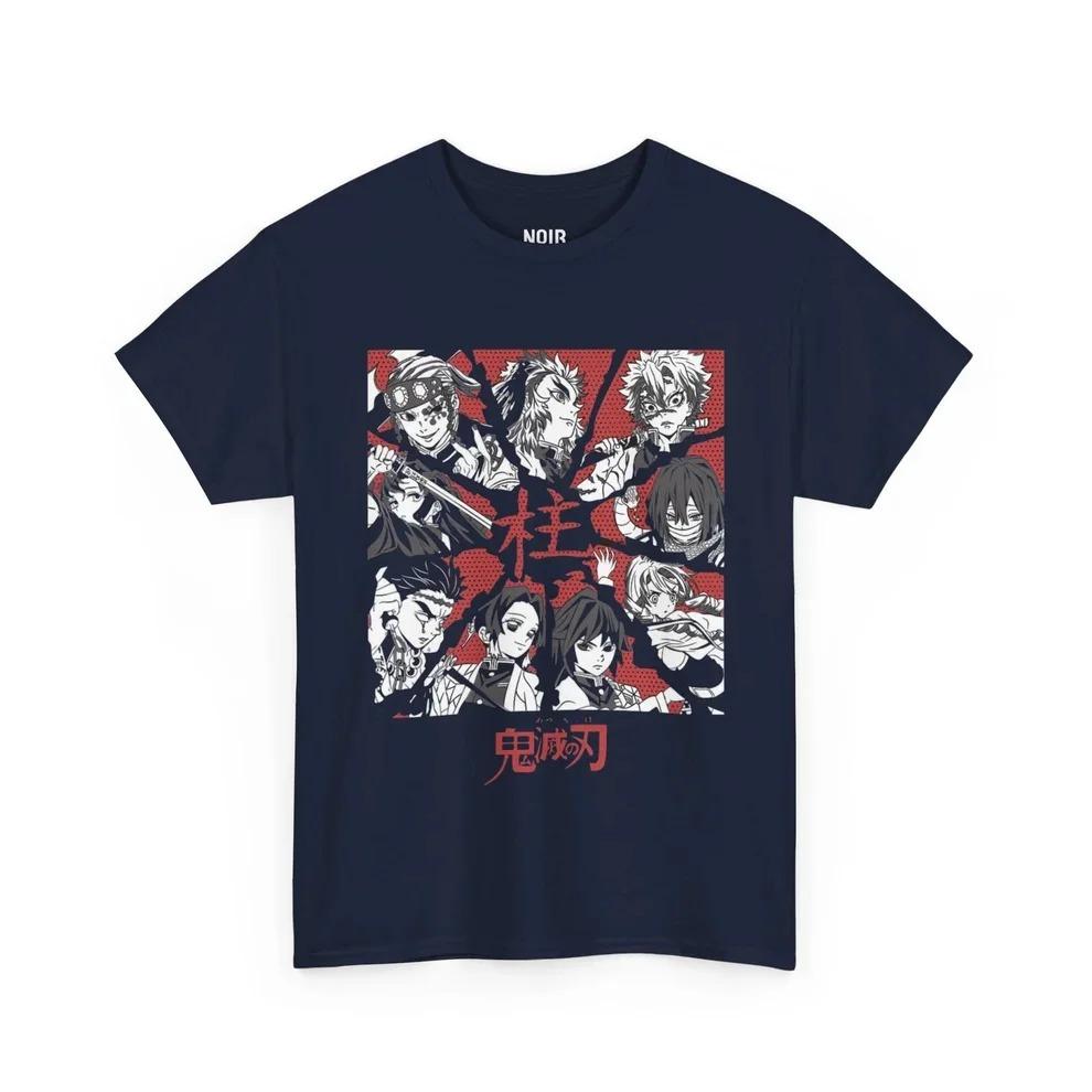 

Demon Slayer Hashira Pillars Manga Sketch T-Shirt, Unisex Kimetsu no Yaiba Hashira Group Anime Fan Streetwear Tee, 100% Cotton Oversized Casual Top XXXL бежевий