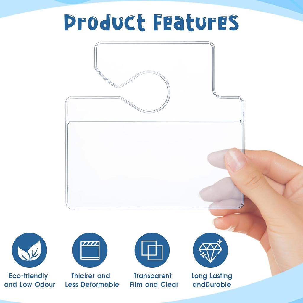 5 Pcs Horizontal Clear Parking Permit Holder Parking Pass Holder Rearview Mirror Hanger Parking Permit Card Holder for Car Passes Stickers Permits