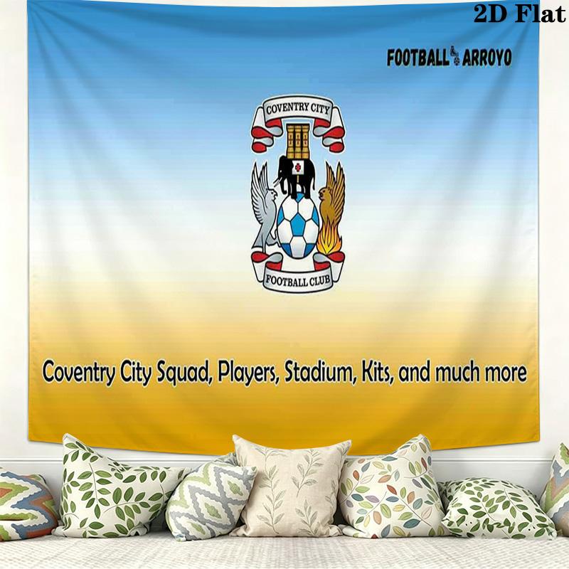 Coventry City Wall Tapestry Aesthetic Wall Hanging Printed Fabric Blanket Decorative Tapestries for Bedroom Living Room Home Decor