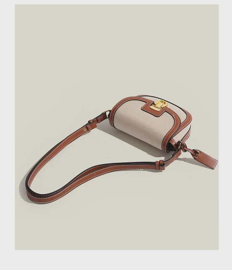 2025 Retro Contrast Color Woven Crossbody Saddle Bag - Versatile One-Shoulder Underarm Bag for Women