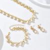4Pcs Vintage Necklace Earrings Bracelet Set Bohemian Style Women Jewelry Suit  Gift