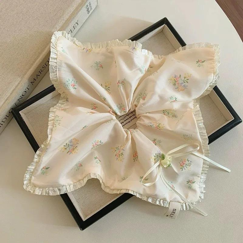 Elegant Floral Bow Lace Hairband Sweet Hair Accessories For Women Hair Tie белый