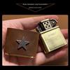 Zorro 506 Antique Silver Star Leather Brass Kerosene Lighter - Handmade Gift