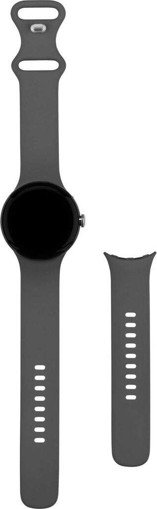 Google Pixel Watch Bluetooth Polished Silver Sportarmband Charcoal