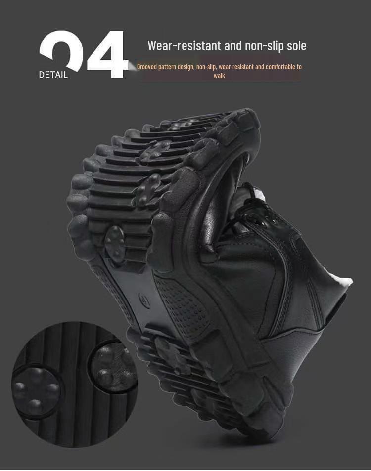 Herren Große Fleecegefütterte Baumwoll-Wanderschuhe, Weiche Sohle Rutschfest Lässige Outdoor-Schnee-Stiefel (2025)
