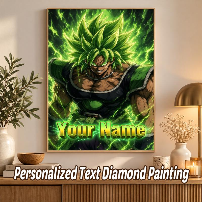 Broly Custom Name Diamond Painting Personalized 5D Full Drill DIY Diamond Art Home Decor