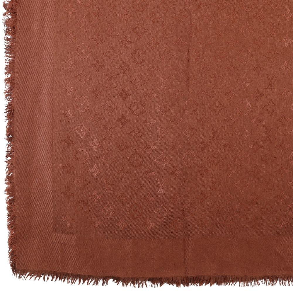 LOUIS VUITTON Monogram Stall Brown silk/wool Women Used