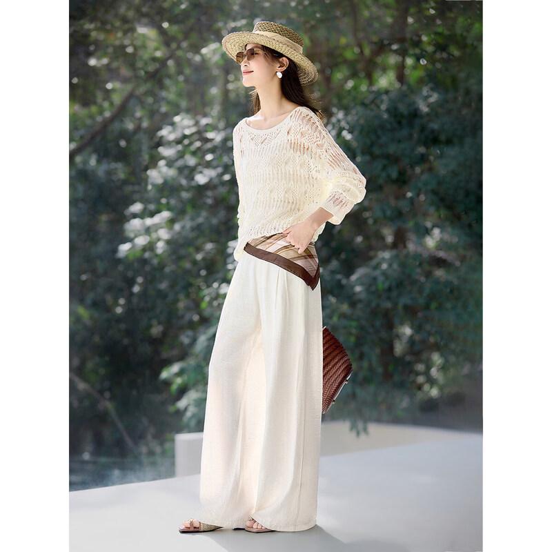 Mohan Yimei Women's Hollow Jacquard Knit Top
