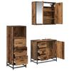 Bathroom Furniture Set with Drawers 3 Pcs Reclaimed Wood Effect Particleboard