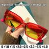 Men Women Retro Square Frame Reading Glasses Fashion Night Vision Glasses High Definition Anti-Blue Light Presbyopia Glasses