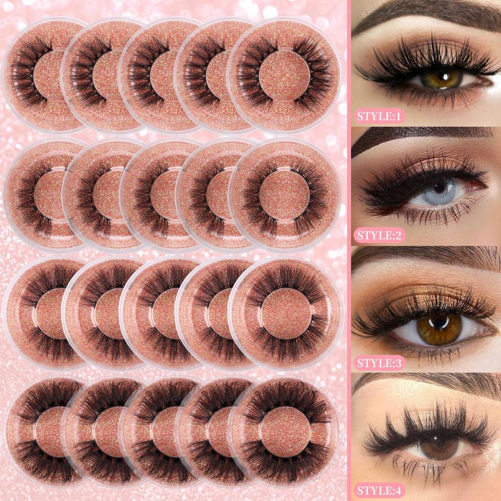 1 Pair Of Natural Thick False Eyelashes 4 Mixed And Matched Simulated Fried Eyelashes Curled Eyelashes