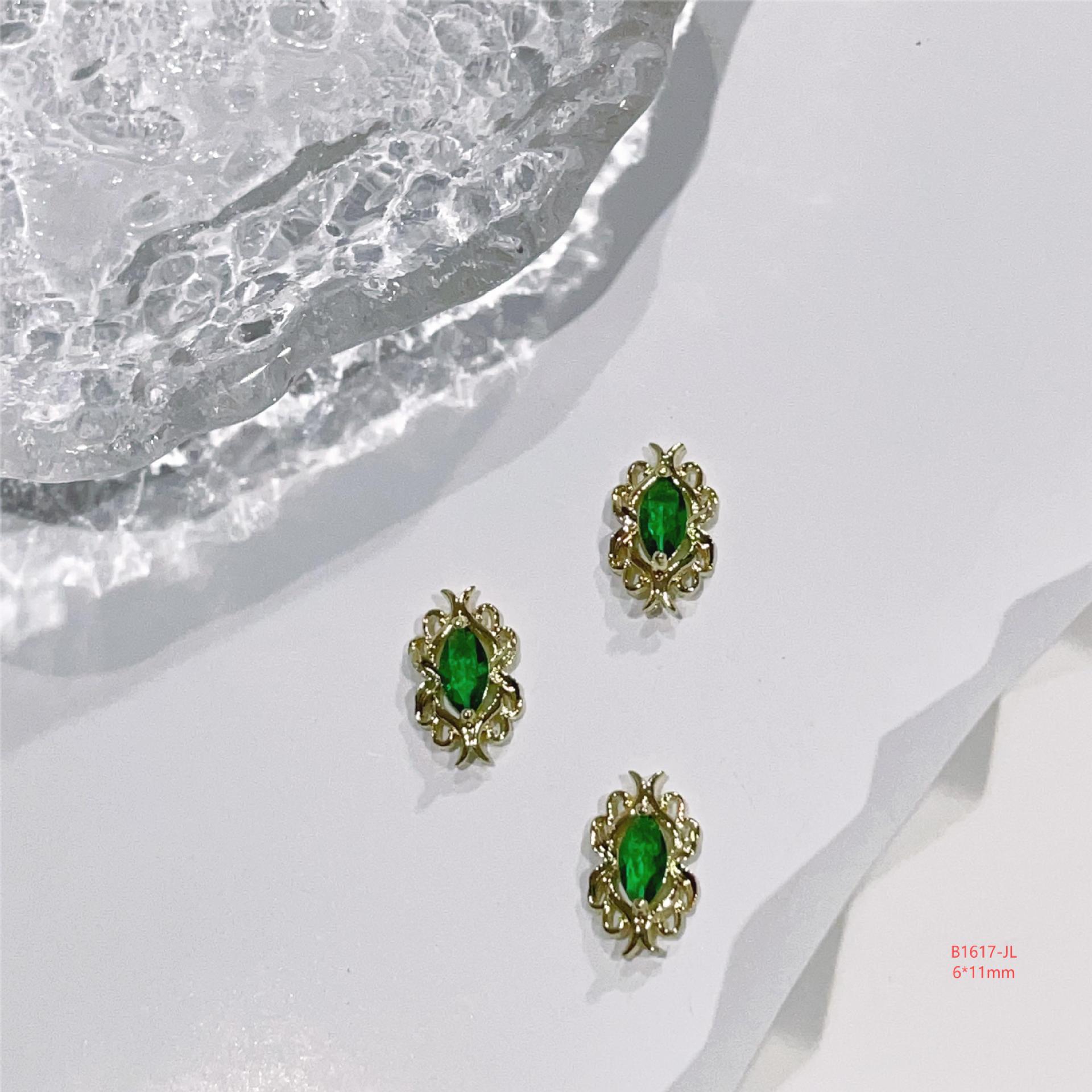 

Изумрудные Хуаньхуань Дворцовый стиль Ретро Носимые Аксессуары для ногтей с циркониевыми наклейками для маникюра