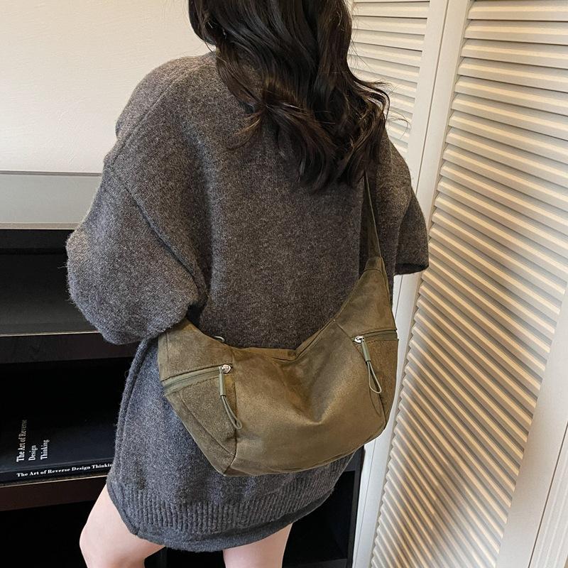 New Women Commuter Hobo Bag Comfortable and Versatile Texture Crossbody Shoulder Bag Large Capacity Suede Leather Storage Bags