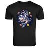 Astronaut Riding Shark Space Graphic T Shirt Cosmic Tee
