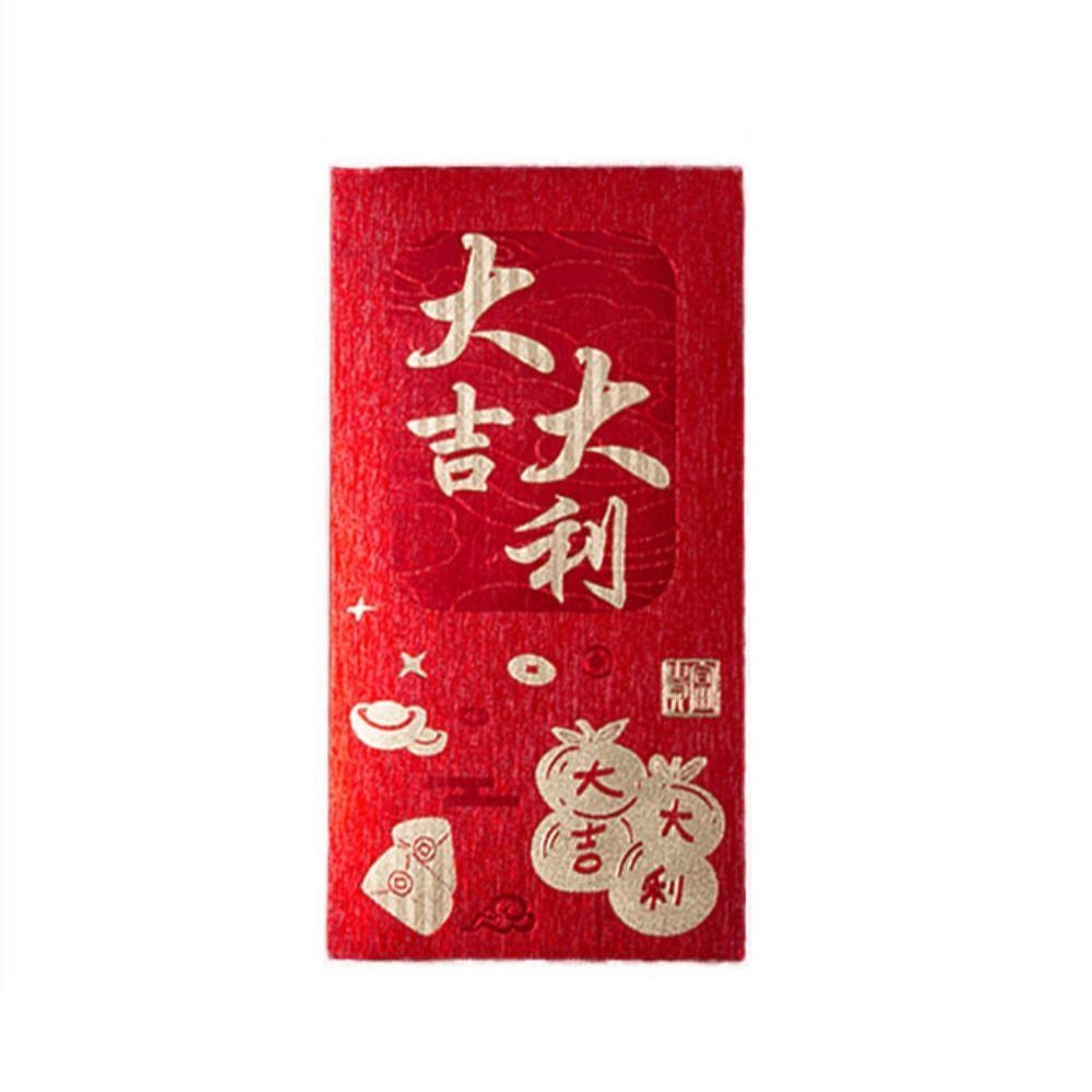 6pcs Traditional Red Pocket Hot Stamping Hongbao Festive Decor Horse Year Red Envelope  Birthday