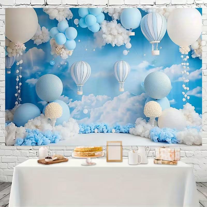 2D mrak horkovzdušný balón Pozadí Dekorace na oslavu Baby Shower
