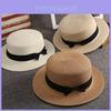 Summer Straw Hat Women Men Wide Brim Sun Protection Bowknot Fashion Accessory