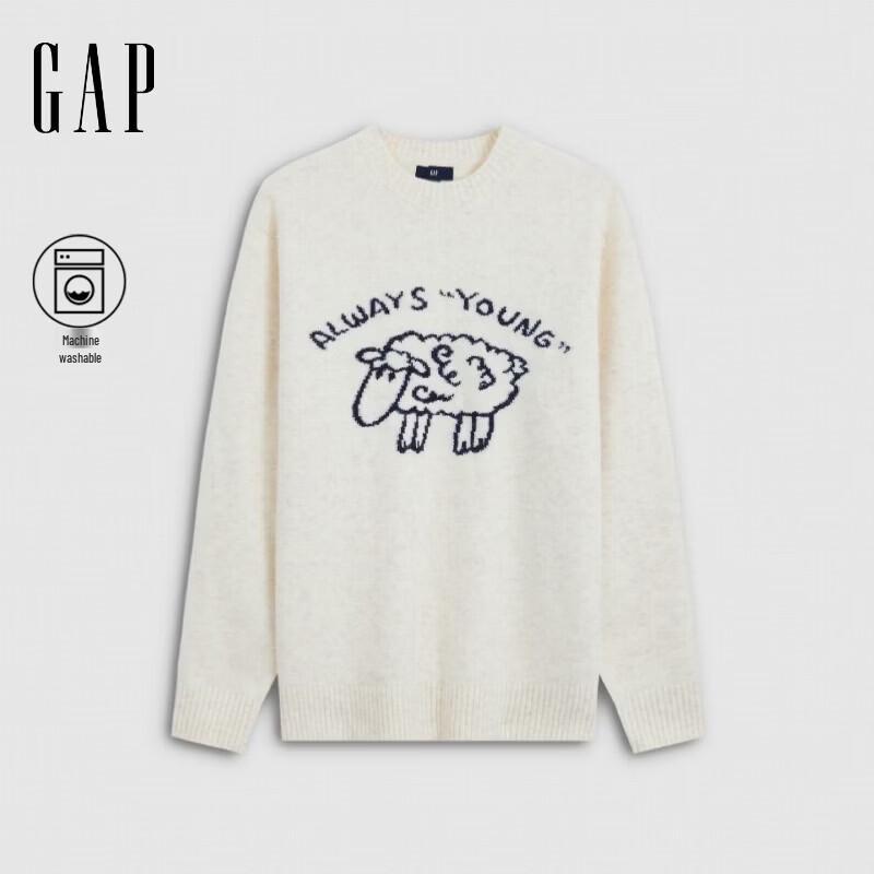 Gap Unisex Winter Lamb Jacquard Crewneck Sweater