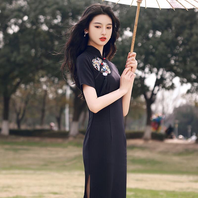 JK&JS Modern Chinese Style A-Line Qipao Dress