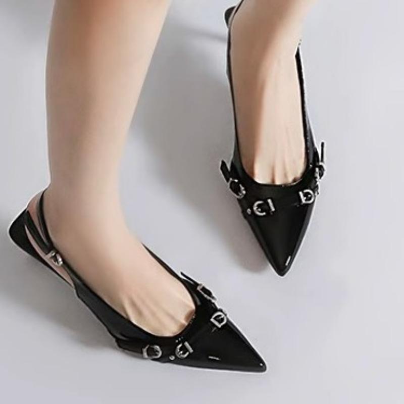 High-heeled Shoes with A Unique and Stylish One-button Flip-top