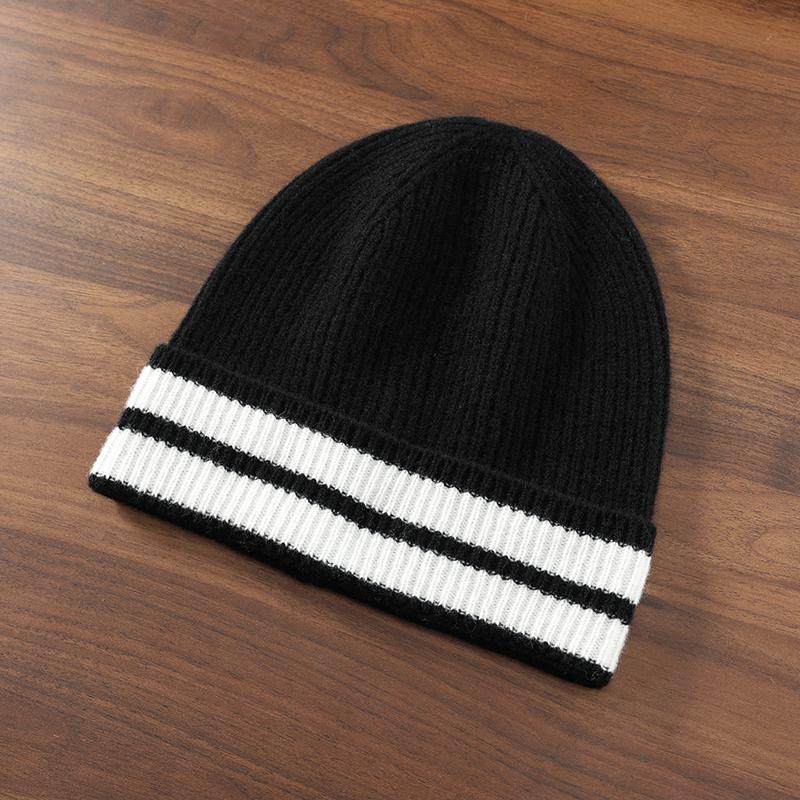 Women 100% Pure Woolen Knitted Hat Fashionable Unisex Round-shaped Cold Hat Autumn/Winter Couple s Warm Windproof Hats