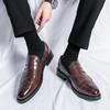 New Men Loafers PU Block Carved Fashion Low Heel Solid Professional Classic Business Men Shoes Large Sizes 38-48