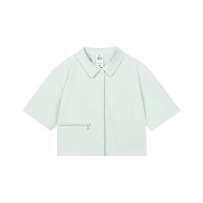 Sportswear Dri-FIT Tech Pack Woven Collar Short Sleeve Shirt With Zipper, Quick-Dry and Breathable Women Tops Light-Silver DV8241-034