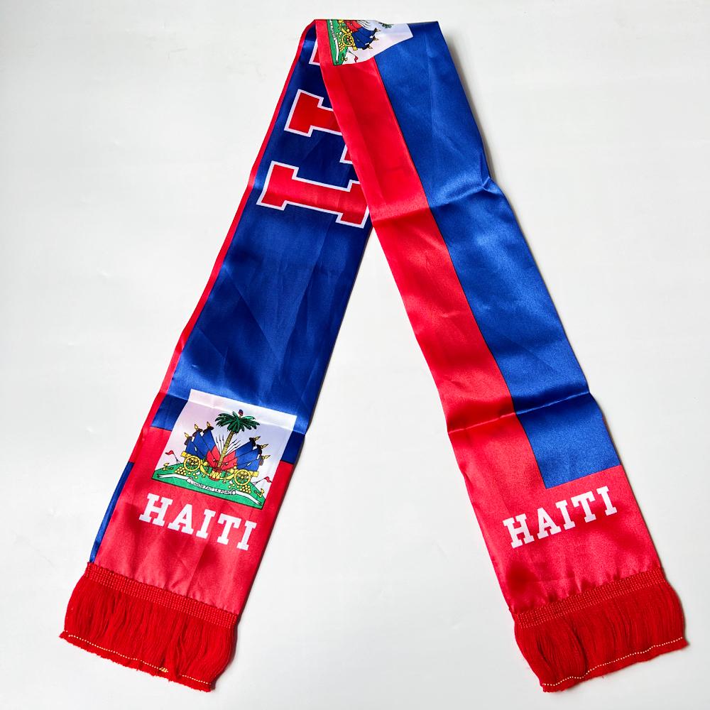 2026 USA Mexico Netherlands Scarf Flag  14x135cm Double-sided Printed Satin Iraq  Haiti France Scarf Flag