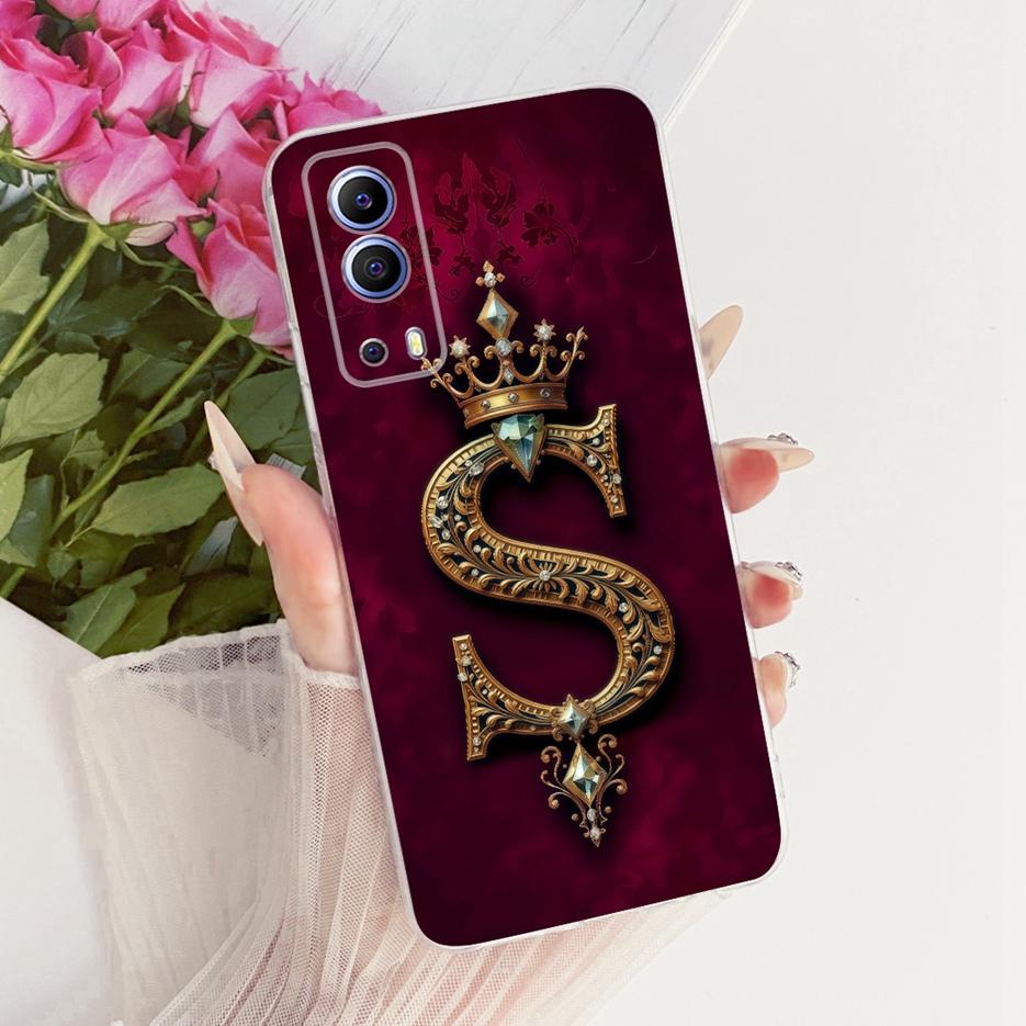 For Vivo Y52 5G Case V2053 Cute Crown Letters Cover Soft Silicone Phone Case For Vivo Y72 5G V2041 Y 52 VivoY52 VivoY72 5G Shell