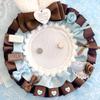 Bunny Chocolat Frill Rosette with Chocolate Milk Rabbit Ears, Ita-Rosette Badge with Magnet, Blue [Used]