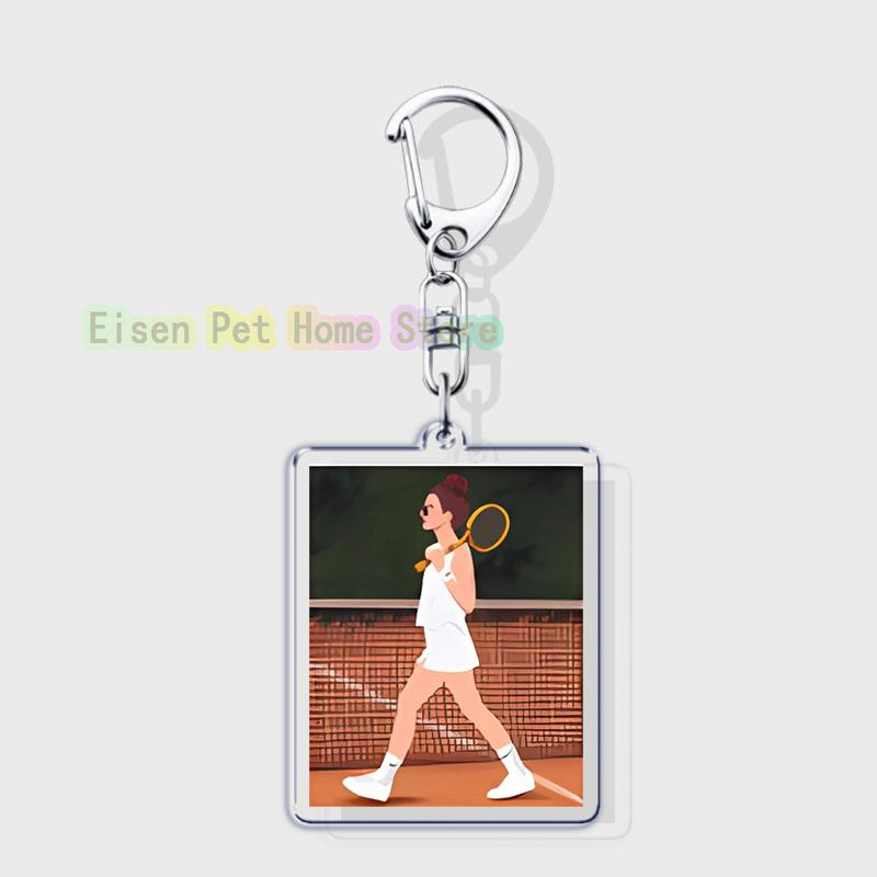 Classic Sports I Love Tennis Keychains for Accessories Bag Hobby Bike Car Keyrings Jewelry Friends Father Boyfriends Gifts
