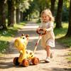 2-in-1 Push and Blow Toy Car with Lights - Walking Cart for Toddlers, Outdoor - Push Toy for Kids