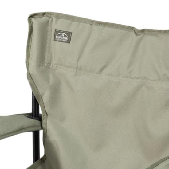 BUNDOK Lounge Chair Khaki with Storage for Watching Drink Holder BD-187KA Case, Collapsible, Barbecues, Sports,