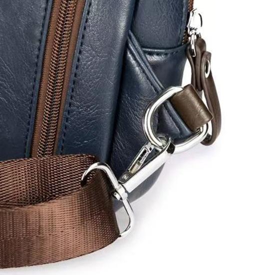 Men Sling Backpack Retro Faux Leather Chest Bag Crossbody Purse with Adjustable Shoulder Strap for Commuting Travel Daily Errands