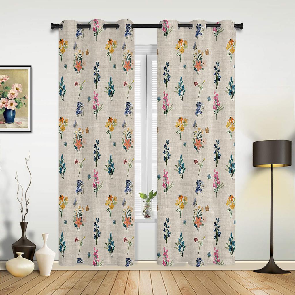 Lavender Purple Flower Romantic Bedroom Curtains Living Room Spaces Curtain Drapes Kitchen Spaces Kids Room Window Curtain Modern Home Decor
