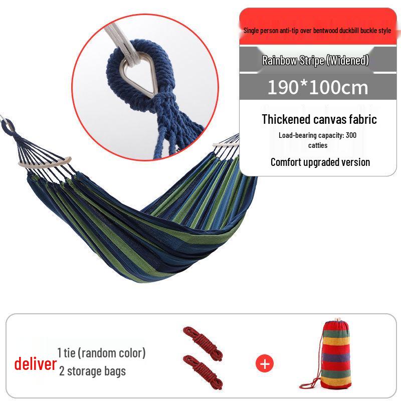Rainbow Striped Portable Outdoor Hammock Chair for College Students