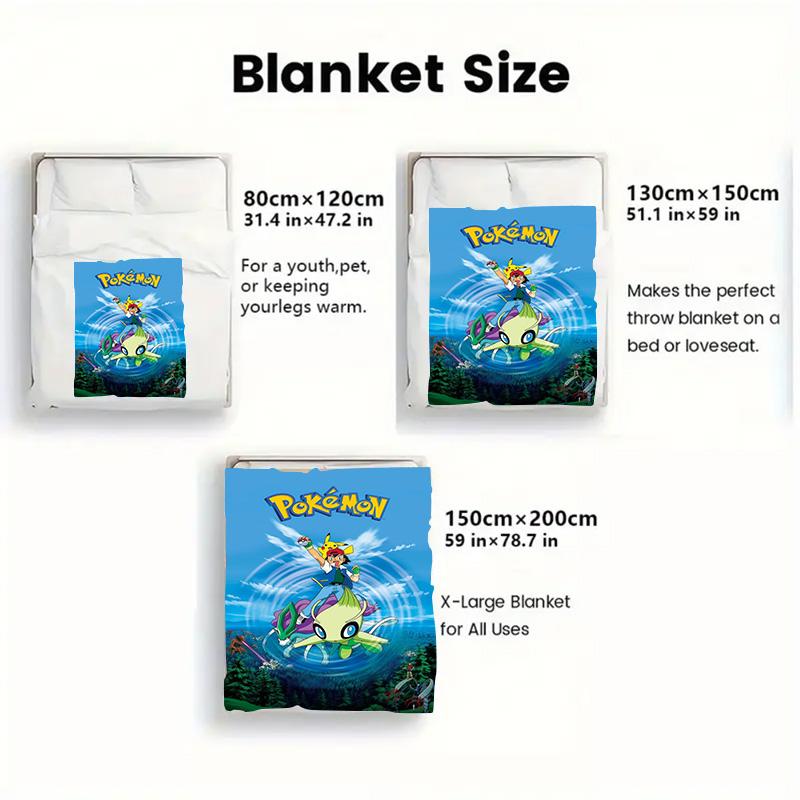 Pokemon Soft Flannel Blanket Warm Cozy Throw for Bed Sofa All Season Home Decor Perfect Gift for Kids and Fans THW