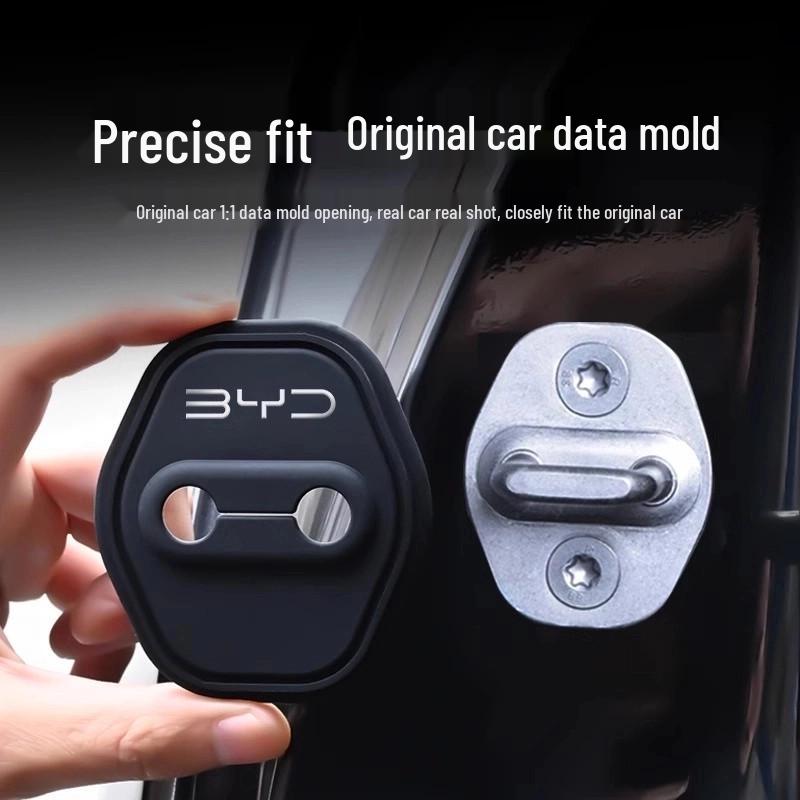 BYD Car Door Lock Cover: Shock-Absorbing Protective Buckle for E2, Tang DM, Han, Qin PLUS, Yuan Pro, Song MAX