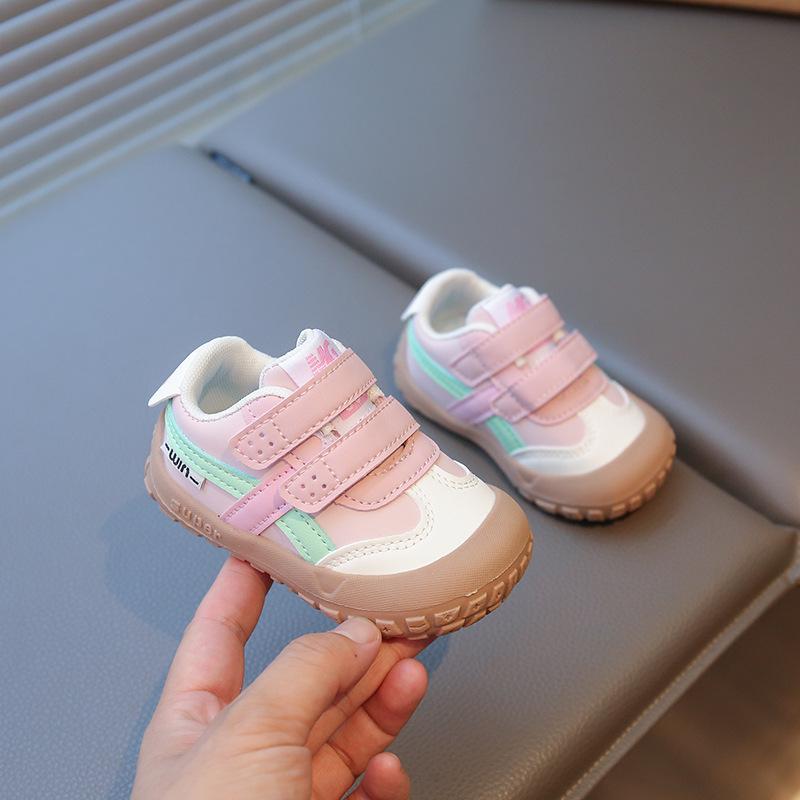 Детская обувь на шнурках нового стиля - Повседневная беговая обувь - Обувь для первых шагов ребенка 16 розовый