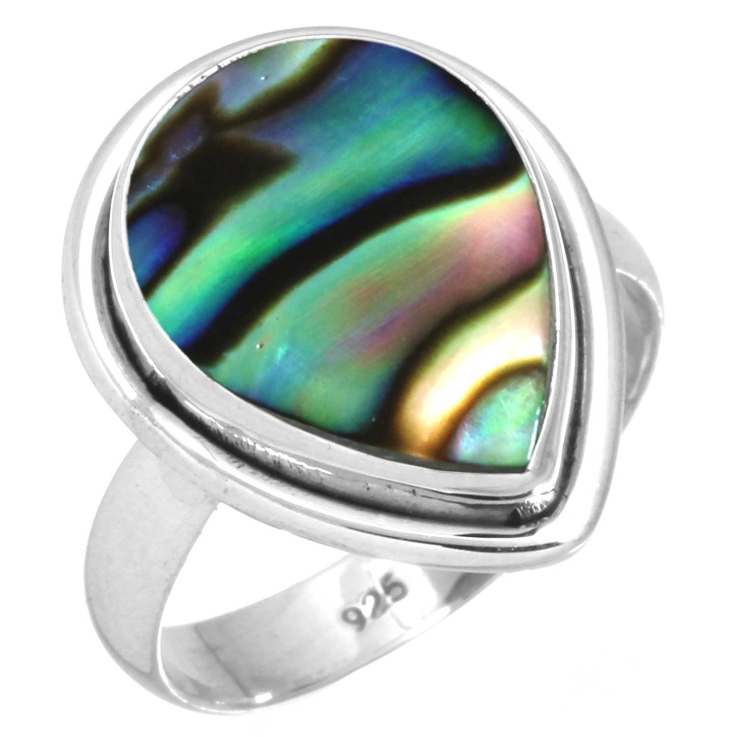 

Кольцо из стерлингового серебра 925 пробы Женское с драгоценным камнем Ручная работа Ювелирные изделия Свадебный подарок Аквамариновый халцедон Раковина абалона Синий солнечный камень Лабрадорит Пренит Винтаж 13